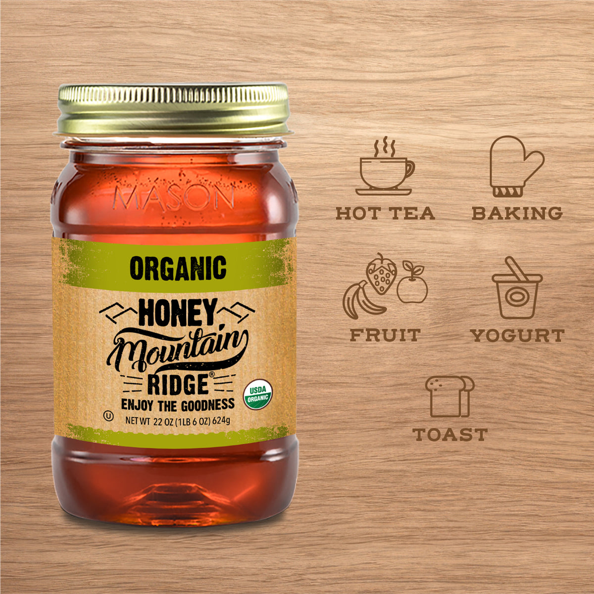 Mountain Ridge Organic Honey - 22oz