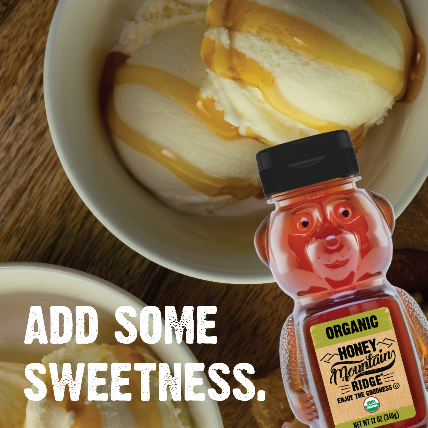 Mountain Ridge Organic Honey - 12oz Bear